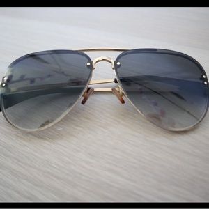 Celine Gold Frame Black Gradient Pilot Aviator Sunglasses